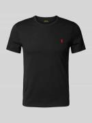 Polo Ralph Lauren Slim Fit T-Shirt mit Logo-Stitching in Black, Größe ...