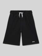 Boss Regular Fit Sweatshorts mit Label-Print in Black, Größe 140