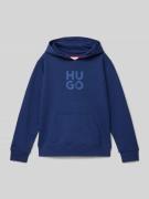 HUGO Hoodie mit Label-Print in Dunkelblau, Größe 152