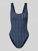 TOMMY HILFIGER Badeanzug mit Allover-Muster in Marine, Größe M
