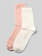 Jake*s Casual Socken mit geripptem Abschluss im 2er-Pack in Offwhite, ...