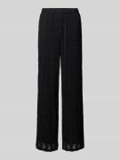 Vila Wide Leg Stoffhose mit Strukturmuster Modell 'LUMENA' in Black, G...