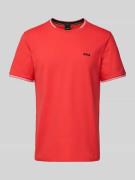 BOSS Green T-Shirt mit Label-Print Modell 'Taul' in Fuchsia, Größe L