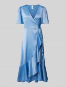 YAS Midikleid in Wickel-Optik Modell 'Thea' in Bleu, Größe 36
