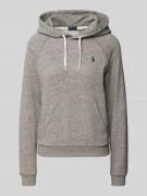 Polo Ralph Lauren Hoodie mit Logo-Stitching in Mittelgrau Melange, Grö...