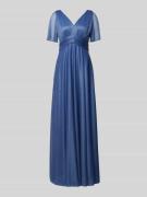 Christian Berg Cocktail Abendkleid mit V-Ausschnitt in Bleu Melange, G...