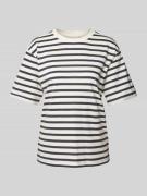 Jake*s Casual T-Shirt mit geripptem Rundhalsausschnitt in Dunkelblau, ...