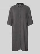 Jake*s Casual Mini Hemdblusenkleid aus Viskose-Leinen-Mix in Dunkelgra...