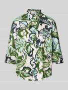 Christian Berg Woman Hemdbluse mit verdeckter Knopfleiste in Dunkelgru...