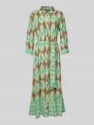 Betty Barclay Midikleid mit Bindegürtel in Oliv, Größe 42