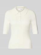 Selected Femme Poloshirt mit 1/2-Ärmel Modell 'HELEN' in Offwhite, Grö...