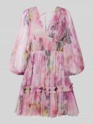LACE & BEADS Cocktailkleid im Stufen-Look in Rose, Größe L