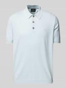 Fynch-Hatton Regular Fit Poloshirt aus Baumwoll-Leinen-Mix in Hellblau...