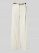 Christian Berg Woman Wide Leg Chino mit Gürtel in Offwhite, Größe 44