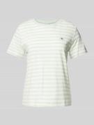 Gant T-Shirt mit Label-Stitching in Mint, Größe L