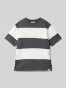 Garcia T-Shirt mit geripptem Rundhalsausschnitt in Graphit, Größe 164