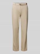 Christian Berg Woman Casual Fit Chino mit Gürtel in Sand, Größe 40