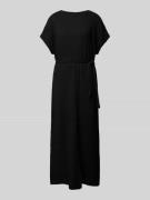 Christian Berg Woman T-Shirt-Kleid mit Bindegürtel in Black, Größe S