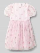 s.Oliver RED LABEL Ausgestellt Mesh-Kleid mit Glitzer-Print und Puffär...