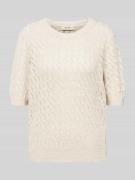 MOS MOSH Regular Fit Strickpullover aus Baumwoll-Leinen-Mix mit Seide-...