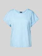 monari T-Shirt mit geripptem Rundhalsausschnitt in Hellblau, Größe 36