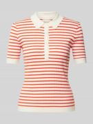 Gant Poloshirt mit gerippten Abschlüssen in Koralle, Größe L
