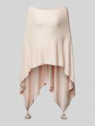 comma Strickponcho mit Quasten in Hellrosa, Größe 1