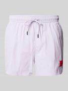 HUGO Regular Fit Badeshorts mit Label-Patch Modell 'DOMINICA' in Flied...
