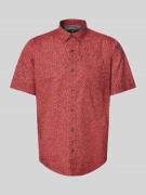 Lerros Regular Fit Freizeithemd mit Label-Stitching in Rot, Größe S