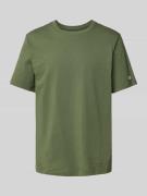 CHAMPION T-Shirt mit Label-Stitching in Oliv, Größe L