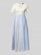 Weekend Max Mara Maxikleid mit V-Ausschnitt Modell 'BRONZO' in Weiss, ...