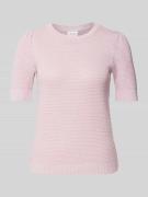 Vila Strickpullover mit gerippten Abschlüssen Modell 'DALO' in Rosa, G...