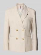 Tommy Hilfiger Regular Fit Blazer mit Leinen-Anteil in Beige, Größe 36