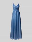 TROYDEN COLLECTION Abendkleid in Wickel-Optik in Bleu, Größe 40