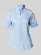 ETERNA Hemdbluse mit Kelchkragen in Bleu, Größe 34