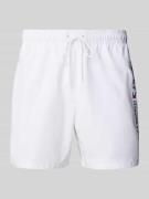 Tommy Hilfiger Regular Fit Badeshorts mit Label Stitching in Weiss, Gr...