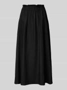 YAS Leinenrock mit elastischem Bund Modell 'FLAXY' in Black, Größe 38