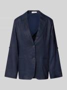 Christian Berg Woman Leinenblazer mit Paspeltaschen in Dunkelblau, Grö...
