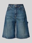 Review Baggy Fit Jeans Shorts im 5-Pocket-Design - Jorts in Dunkelblau...
