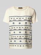 Weekend Max Mara T-Shirt mit Spitzenbesatz Modell 'BONDENO' in Offwhit...
