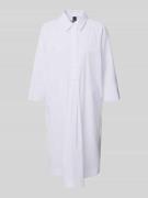 Marc Cain Knielanges Hemdblusenkleid mit 3/4-Arm in Weiss, Größe 42