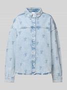 Vero Moda Boxy Fit Jeansbluse mit Motiv-Stitching Modell 'HAYDEN' in J...
