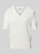 FREE/QUENT Strickshirt mit V-Ausschnitt Modell 'Katie' in Offwhite, Gr...