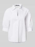 Luisa Cerano Regular Fit Bluse mit V-Ausschnitt in Offwhite, Größe 46