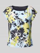 comma T-Shirt aus Viskose-Mix mit Rundhalsausschnitt in Gruen, Größe 3...