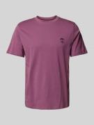 Blend T-Shirt mit geripptem Rundhalsausschnitt Modell 'JENS' in Auberg...