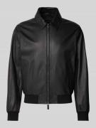 Emporio Armani Lederjacke mit Zweiwege-Reißverschluss in Black, Größe ...