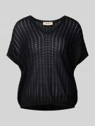 MOS MOSH Strickpullover mit V-Ausschnitt Modell 'Shani Plain' in Black...