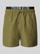 Calvin Klein Underwear Badehose mit Label-Print in Oliv, Größe M