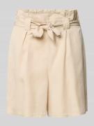Tom Tailor Denim Regular Fit Shorts mit Bindegürtel in Beige, Größe XL
